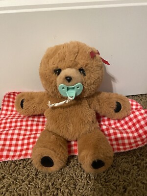 Little Live Pets Plush Bear Pacifier Checkered Blanket Sounds Interactive  Teddy