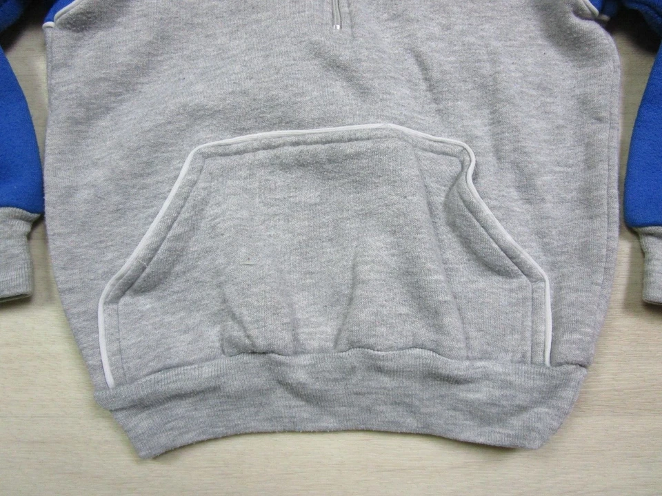 Vintage Nike Hoodie (M) Youth 1980's Blue Tag 1/4 Zip Embroidered Blue & Gray - Image 3 of 4