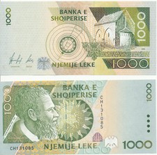 Albania / Republik Albanien 18 - 1000 Leke 1996 UNC - Pick 65