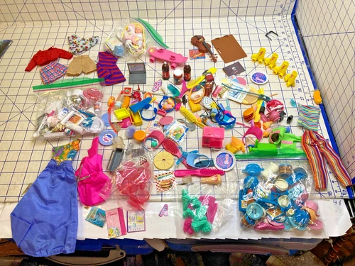 Huge Lot of Vintage 1980's Barbie Doll Clothes & Accessories Shoes skates food