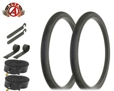 ALTA BICYCLE WIRE BEAD TIRES 24x 1-3/4 S7 BLACK CLASSIC MINI BRICK TREAD 8pc SET