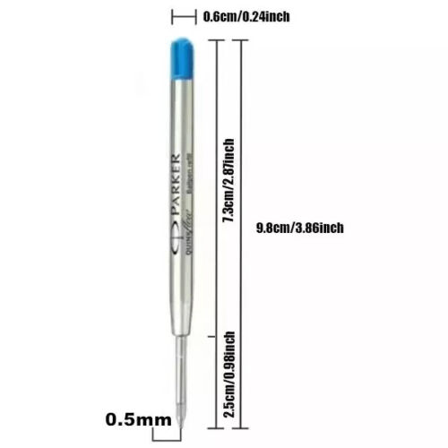 Parker Sonnet Ballpoint Pen Silver Circle Fine Nib Blue Ink Refill No Box - Picture 5 of 5