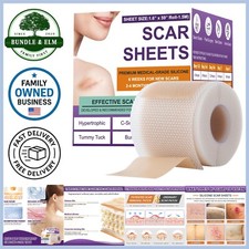 Silicone Scar Sheets 1.6x59in Medical-Grade Scar Tape for Surgical  Keloid S...