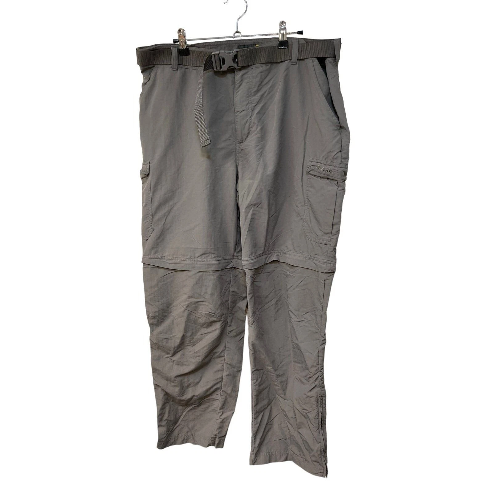 Cabela’s Mens 40x32 Gray Convertible Cargo Pants Nylon Outdoors Hiking Fishing