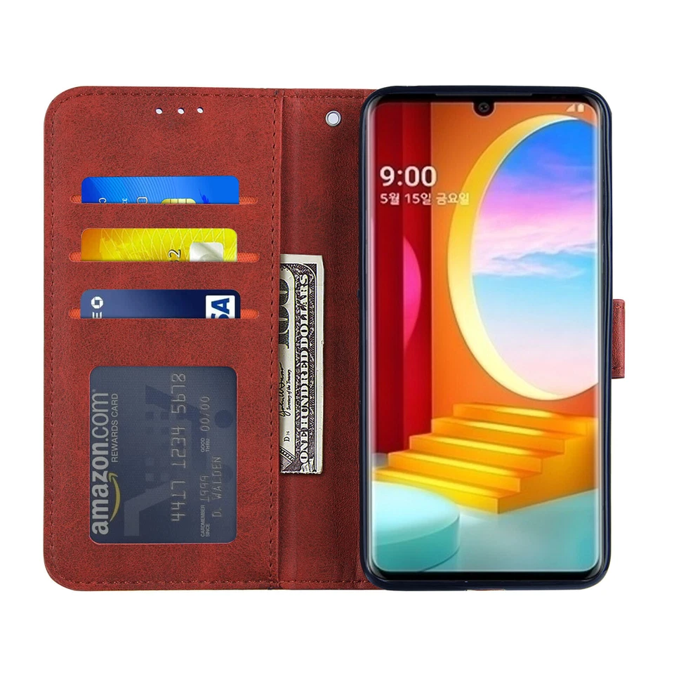 Case for LG Velvet 4G / Velvet 5G / G9 Velvet Leather Magnetic Flip Wallet Cover - Image 3 of 4
