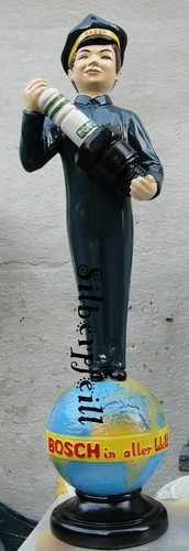2 X Figur Bosch Werbefigur Tankstelle Autobatterie + Weltkugel Zündkerze Glanz - Bild 7 von 8