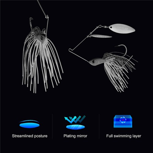 5pcs/lot Spinner Baits Double Blade Buzzbait Lead Head Crankbaits 3/0 Hook Bass - Picture 5 of 11