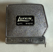 Vintage Lufkin 12ft. Tape Measure Model W9212, Made in USA