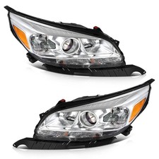 Headlights Assembly Pair For Chevy Malibu 2013 2014 2015 Chrome Housing