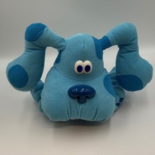 Vintage 1997 Tyco Blues Clues Pose A Blue Plush Dog Posable Ears 39955 8 Inch