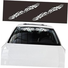 Fashion Racing Stripes car Stickers Creative Flame Totem Decorative Hood White