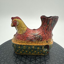 Vintage Pressed Tin Wind-Up Chicken Hen AS IS Baldwin Mfg