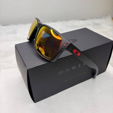 Oakley Holbrook Polarized Sunglasses Matte Black Orange Red Mirror Lens