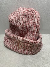 Love Your Melon Beanie Hat Red And White 100% Cotton Knit Made In USA One Size