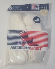Vtg 80/90s American Spirit Low Cut Short Socks 6 Pair Boy Size 9-11 NOS Made/USA