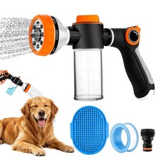 Veeviiy Dog Wash Hose Attachment High Pressure Garden Water Hose Nozzle 8 Way