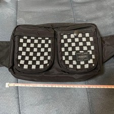 PORTER Slap Shot Collaboration Waist Bag Black Nylon Check Pocket Used