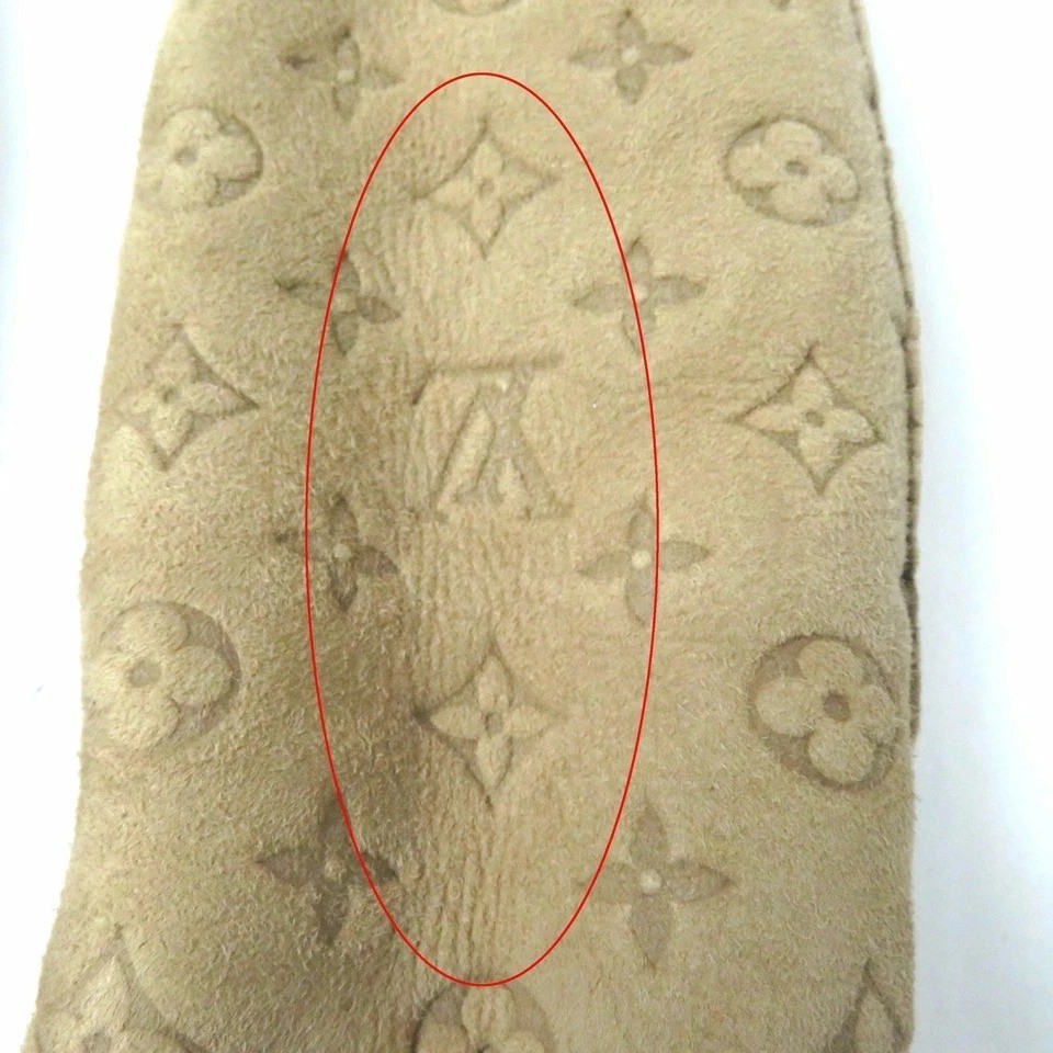 Authentic LV Monogram Sheepskin Mittens Gloves for Women - Beige image 8