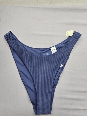 Aerie Marineblau High Cut Cheeky Bademode Unterteil gerippt L
