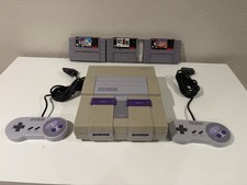Super Nintendo Entertainment System 2 Controller 3 Game Bundle No Cables TESTED