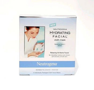 Neutrogena Hydrating Facial Cloth Mask 1 Box of 4 SEALED HTF Free Ship!