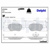 Bremsbelagsatz Scheibenbremse Delphi LP2252 FüR JM0 Renault ScÉNic Megane BM0 2