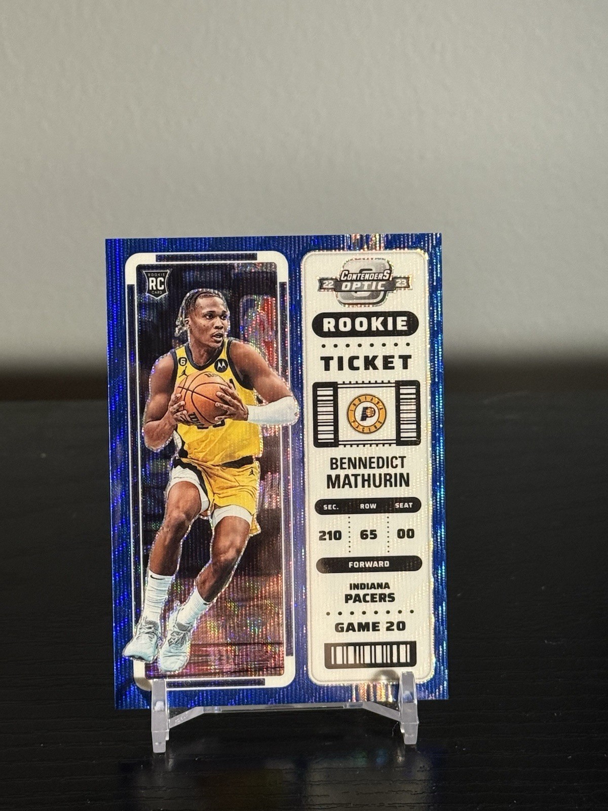 2022 Contenders Optic Bennedict Mathurin ROOKIE TICKET ASIA BLUE WAVE /45 - Indy