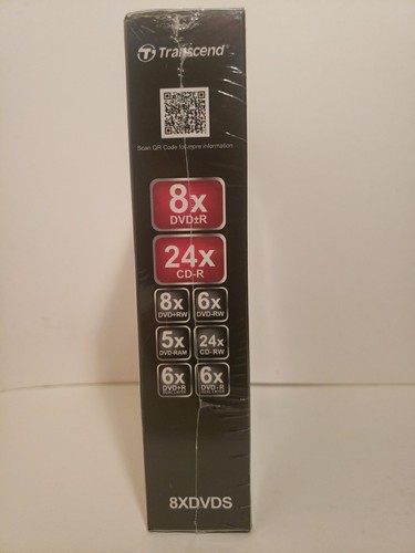 Transcend Extra Slim Portable DVD Writer 8XDVDS White Factory Sealed New In Box - Afbeelding 2 van 15