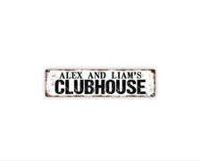 Personalized Clubhouse Sign Custom Name Wall Art Kids Playroom Backyard