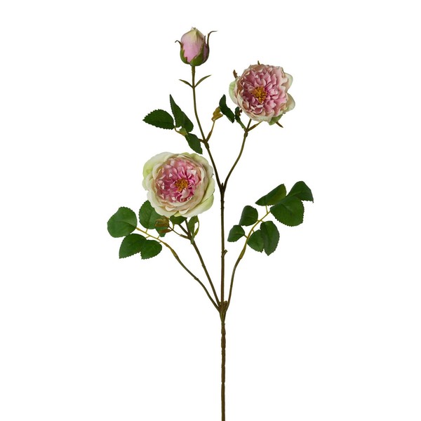 Kunstblume Rosenzweig, 3Er Set, Farbe GrüN-Rosa, HöHe Ca. 73 Cm-image
