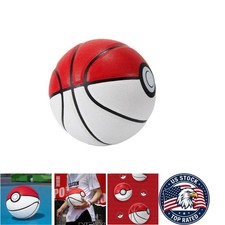 White Red Leather Basketball Official Size 7 for Outdoor and Indoor Use - MULTI