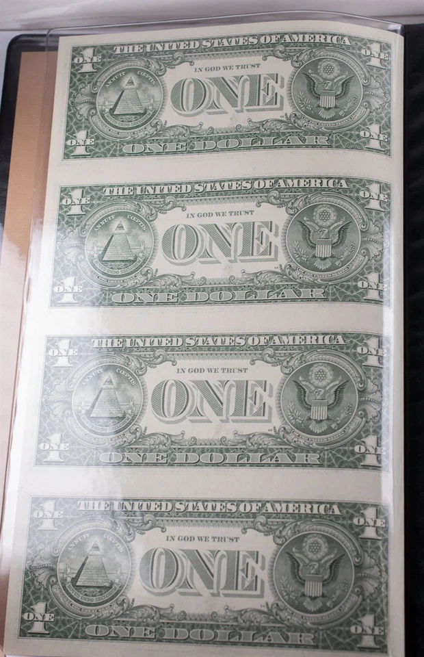 World Reserve 2003 $1 United States Currency Uncut Sheet 4 Notes UNC - Image 3 of 4