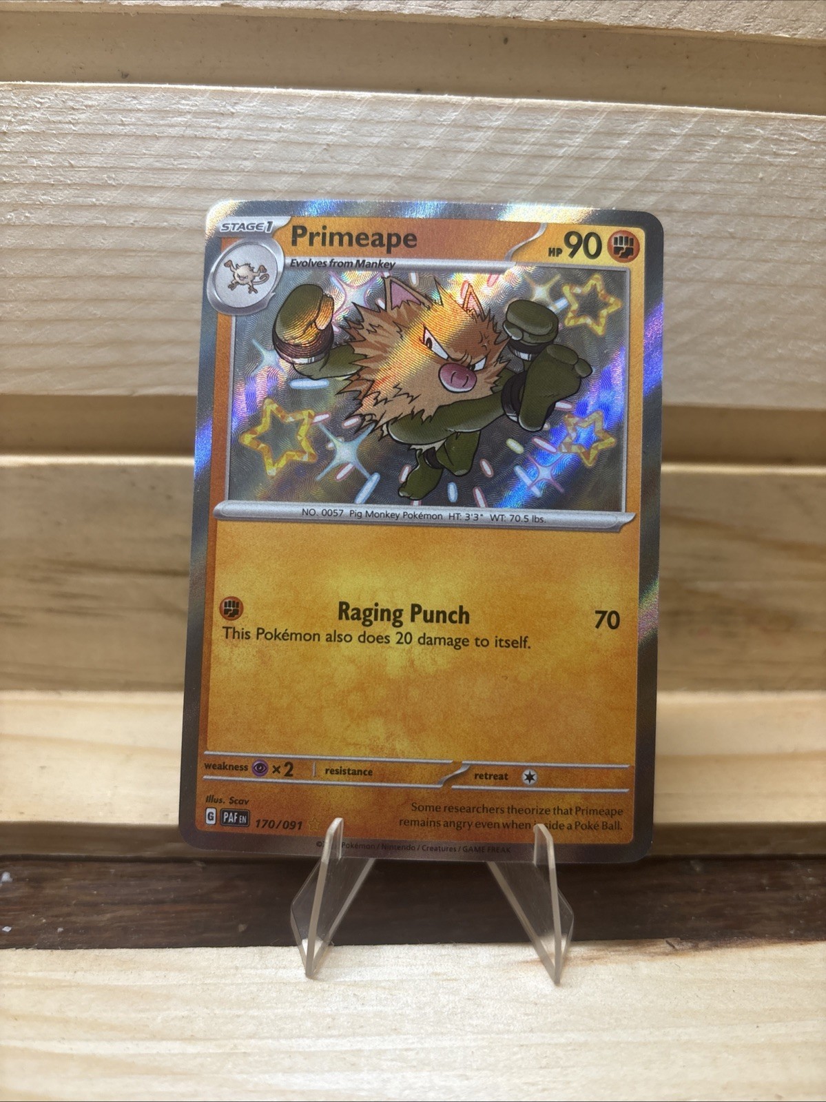 Primeape 170/091 Pokemon TCG SV05: Paldean Fates Shiny Holo NM