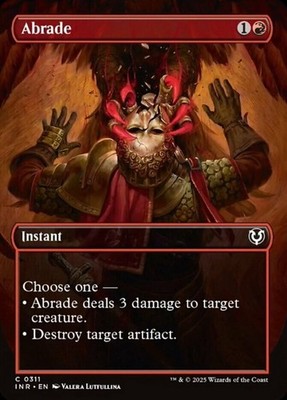 1x Abrade - Foil - Borderless MTG - Innistrad Remastered - Light Play