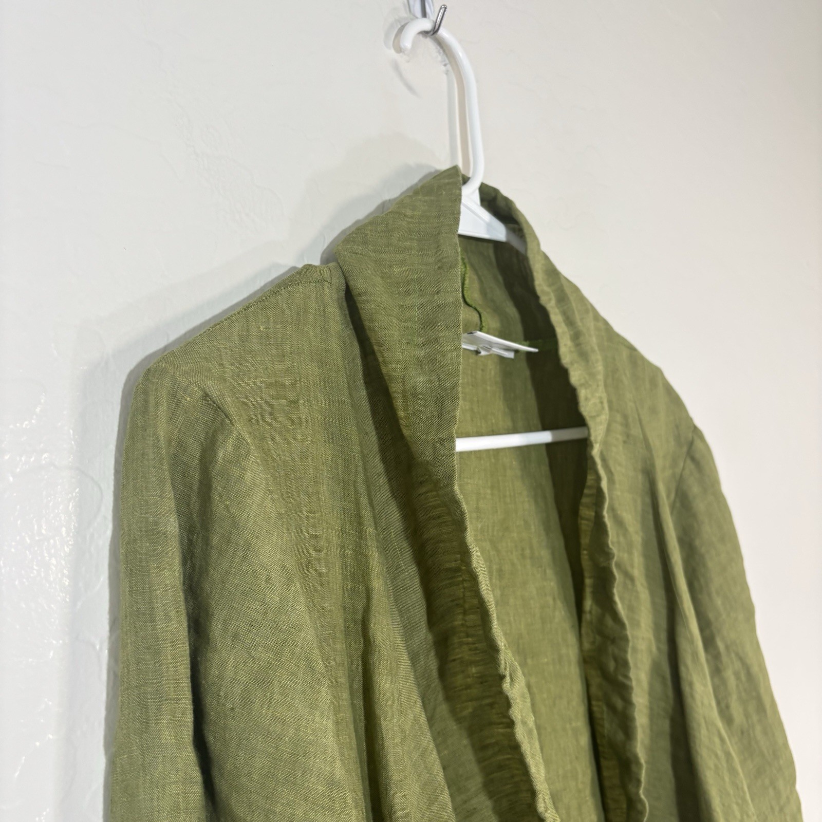 Bryn Walker Size Large Jacket Drape Front Green C… - image 2