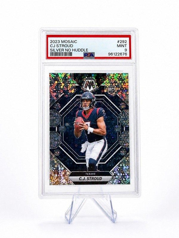 2023 Panini Mosaic #292 C.J. Stroud Silver No Huddle Mosaic PSA 9