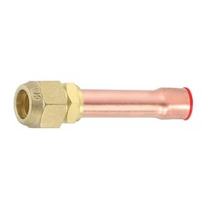 Brass Pipe Fitting, 5/8"SAE x 5/8" OD Flare Adapter with Copper Tube