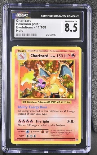 CGC 8.5 CHARIZARD 11 XY EVOLUTIONS HOLO POKEMON NM/ MINT