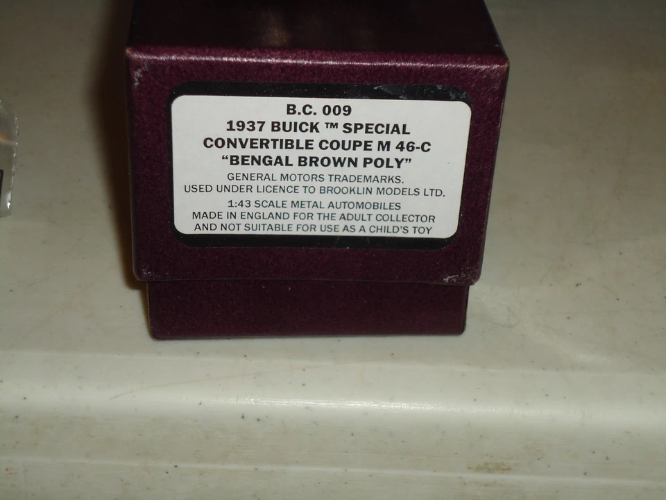 1/43 Brooklin BC012 1937 BUICK ESPECIAL CONVERTIBLE CUPÉ M-46C EXCELENTE CAJA Foto 2 de 2