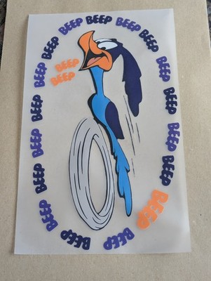 ''ROADRUNNER ''DTF Folie ca. 28 X 18 cm BÜGELBILD-- BEEP BEEP BEEP BEEP BEPP BEPP