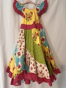 JELLY THE PUG Girls Size 6 Tunic Dress Ruffled Floral Polkadot