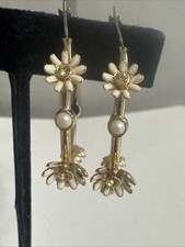 Kate Spade gold tone floral hoop earrings