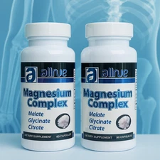 pack  2 Magnesium Complex 300 mg Support Bone Health magnesio 180 caps exp 2027