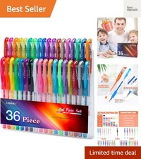 36 Colors Gel Pens Set for Adult Coloring Books, Colored Gel Marker with 40 ...