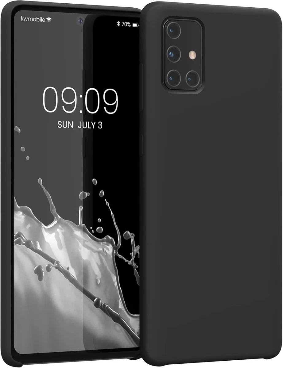 Kwmobile Custodia Per ASUS Zenfone 8 Cover In Silicone TPU Nero Con Cordino - Protezione Antiurto E Antiscivolo
