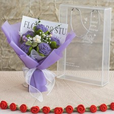 Handmade Crochet Bouquet Knitted Fabric Decorative Flower Display