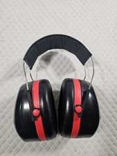 Peltor 3M Earmuff H10B Twin Cup With Backband Black Red Color Used Condition