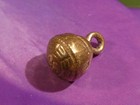 ANTIQUE INDOTIBETAN NEPALI GILDED BRASS BUDDHIST SYMBOL BEAD BUTTON 14.8-10.1 MM — photo 2