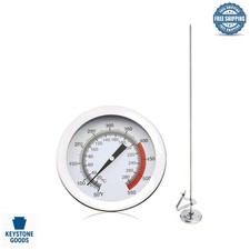 Professional 15-Inch Stainless Steel Deep Fryer Candy Thermometer with Clip