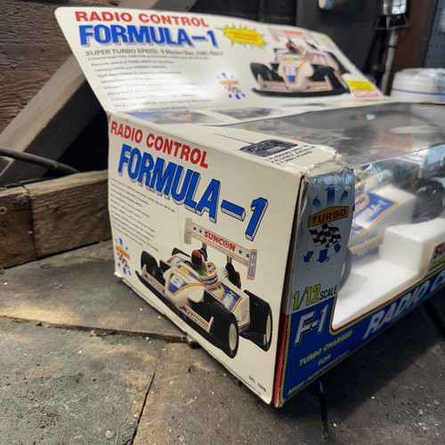 Vtg RC F1 Road Racer Racecar Original Box Formula 1 w/ control Sunoco 80s toy - Picture 11 of 14